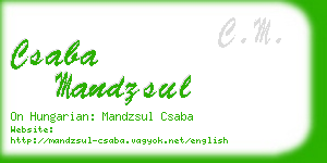 csaba mandzsul business card